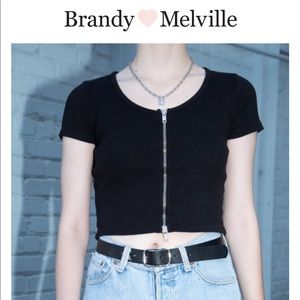 Brandy Melville zip up top with tags